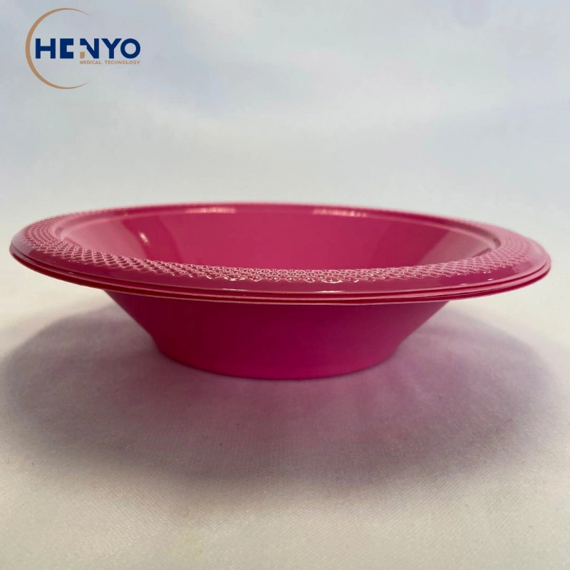 Rose Red Round Disc Food Grade Eco Friendly Plastic Dinner Dish Oval Plate for Pasta