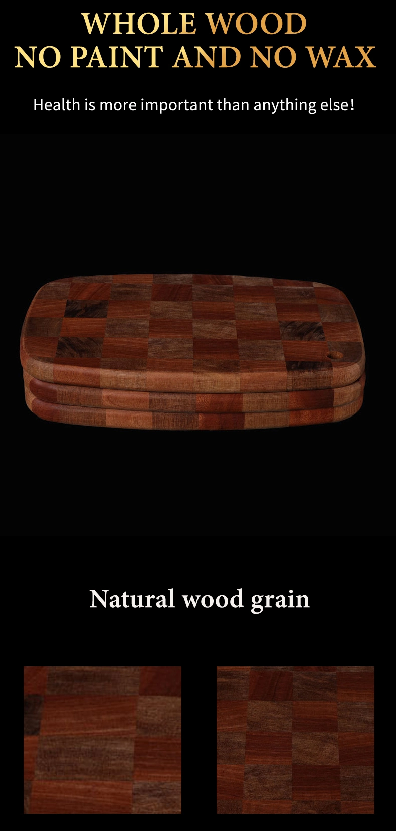 Thick Ebony Veneer Square Cutting Board Kitchenware Wooden Chopping Board