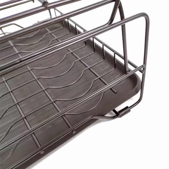 Сушилка для кухонной посуды с пластиковым подносом для органайзера для посуды