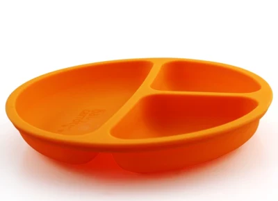 Детская тарелка из меламинового пластика конфетного цвета с 3 отделениями, силиконовая разделительная пластина конфетного цвета