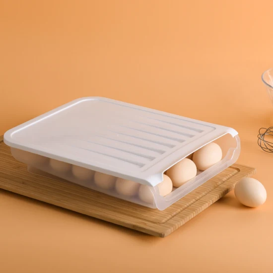 Ящик для хранения яиц, однослойный с крышкой, 18 решеток, ящик для хранения в холодильнике, пластиковый лоток для яиц, утолщенная коробка для утиных яиц