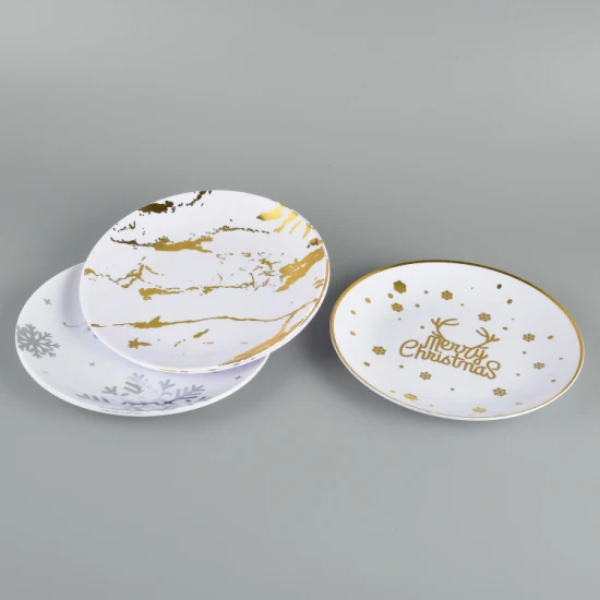 Оптовая продажа посуды Элегантный золотой свадебный набор тарелок одноразовые пластиковые тарелки для вечеринки