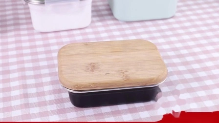 Новый заводской дизайн с бамбуковой пластиковой крышкой, коробка для завтрака Garbo для детей, коробка для завтрака из нержавеющей стали, пластиковая бамбуковая крышка для сохранения свежести